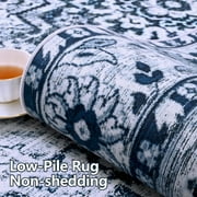 Softlife Oriental Traditional Area Rug for Living Room Durable Washable Persian Carpet Non Slip Boho Rugs for Bedroom, 5x8, Blue