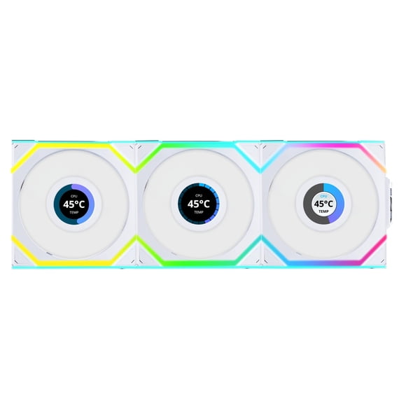 Paquete triple Lian Li UNI Fan SL LCD inalámbrico de 120 mm ARGB