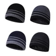 thumbnail image 3 of Sonducket Gorros de lana de punto de invierno Gorros de protección de calavera a rayas Jersey informal Gorro al aire libre Regalos deportivos Esquí Sombreros gris carbón Sonducket AP010036-04, 3 of 6