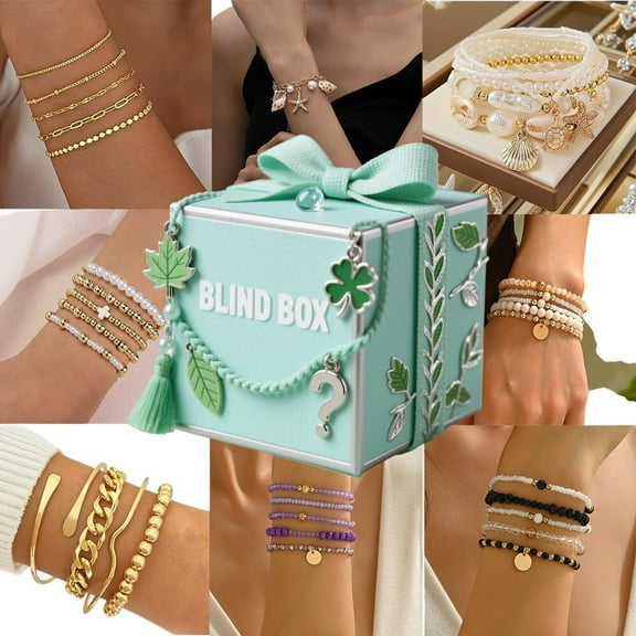 Bracelet Mystery Blind Box - 8 assorted surprise bracelet sets, randomly drawn with equal probability, ideal gifts for women and girls on anniversaries, Christmas and birthdays