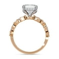 thumbnail image 4 of AFFY Hidden Halo Solitaire Engagement Ring for Women Center 7.5MM Princess Shape Lab Created Moissanite Rings Jewelry Gift for Her In 14K Solid Rose Gold Size 6, 4 of 6