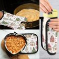 thumbnail image 5 of Yayeee Oven Mitts and Pot Holder Set of 2 Heat Resistant Kitchen Gloves Baking Hot Pad, Brown Christmas House, 5 of 5