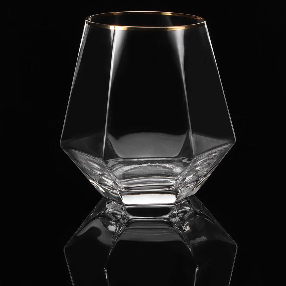 Spptty Bar Whisky Cup,260ml Unique Hexagonal Shape Transparent Glass