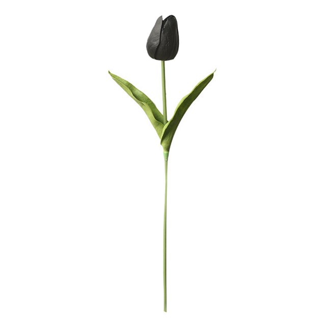 Inteprter Mini flor artificial, lirio único, tulipán, flor monarca, flor falsa de PU, decoración para el hogar y la Oficina, decoración para Flores artificiales negro Inteprter HA6563-03B