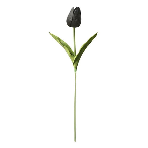 Bearachild Mini flor artificial, lirio único, tulipán, flor monarca, flor falsa de PU, decoración para el hogar y la Oficina, decoración para Flores artificiales negro Bearachild HA6563-03B