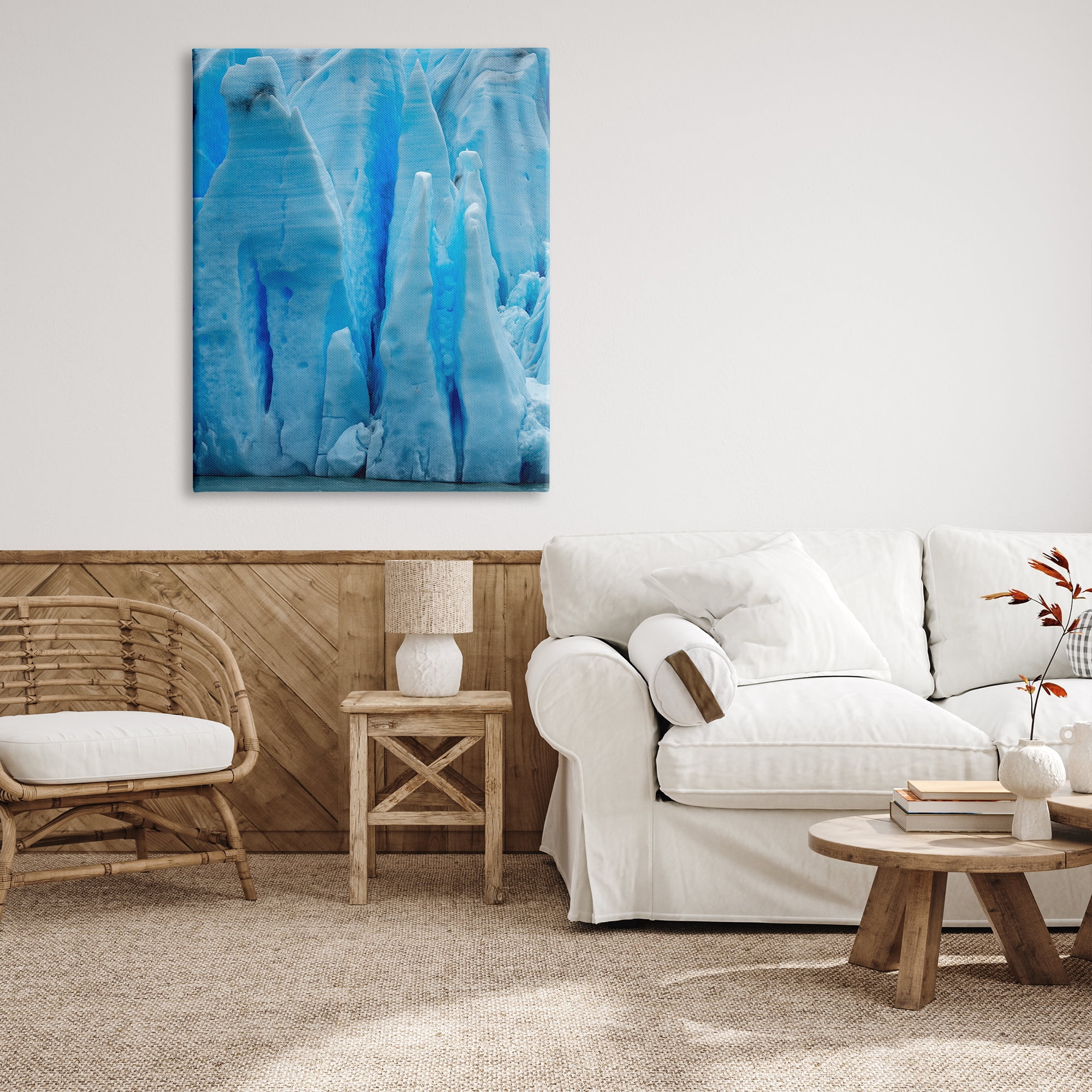 Stupell Industries Blue Glaciers Photography Nature Photography Gallery Wrapped Canvas Print Wall Art, 36 x 48