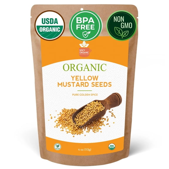 Organic Yellow Mustard Seeds – Certified USDA Organic - The Essential Spice for Pickling, Planting, and Culinary Delights