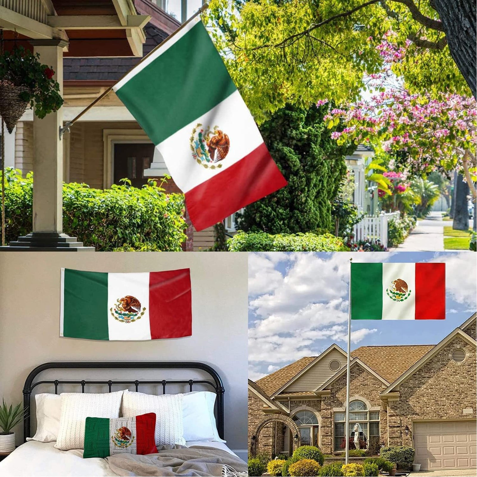 Clearance!!Mexico Flag 3x5 Ft Outdoor Color Fade Proof Polyester Mexican National Flags With 2 Brass (Mexico Flag)