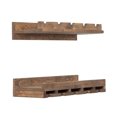 thumbnail image 1 of del Hutson Designs Rustic Luxe 24" Bottle/Glass Rack, Set of 2, Dark Walnut, 1 of 6
