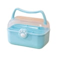 thumbnail image 2 of Ovzne Stationery And Cosmetics Storage Box Elementary School Toy Cats Paw Storage Box Double Layer Cats Ear Rotating Buckle Handle Box Storage Box On Clearance, 2 of 6