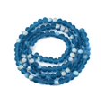 thumbnail image 3 of 20Strand Transparent Glass Beads Strands Faceted Frosted Half AB Color Plated Rondelle Steel Blue 4x3.5mm Hole: 1mm 113~115pcs/strand 41~41.5cm, 3 of 3