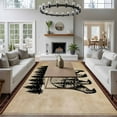 thumbnail image 4 of Rectangle Rug 5x8ft Area Rug,Bear Forest Mountains Animal Silhouette Area Rugs for Living Room Bedroom,Vintage Brown Gradient Floor Mat Non-Slip Non-Shedding Carpet Indoor Accent Rugs, 4 of 9