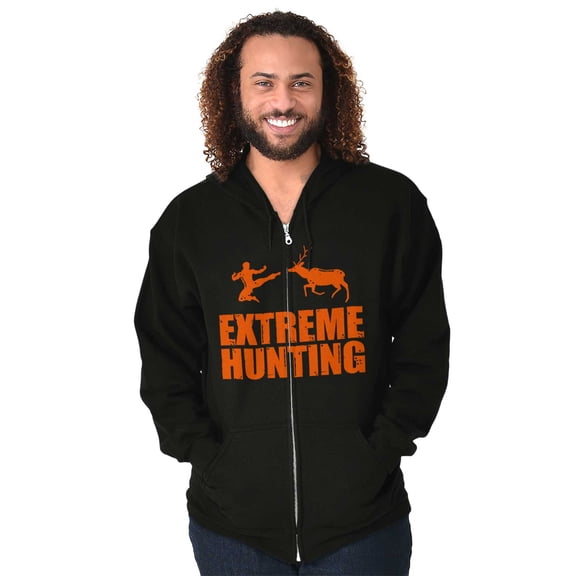 Extreme Hunting Mixed Martial Arts Unisex Fleece Graphic Zip Up Hoodie Brisco Brands 2X