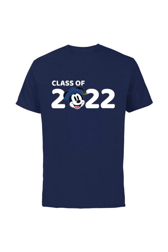Mickey Mouse Class of 2022 - Short Sleeve Cotton T-Shirt for Adults - Customized-Navy