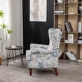 thumbnail image 4 of S-HOME Accent Chair with Retro Wood Legs, Floral Design Upholstered Armchair for Living Room Office and Bedroom Comfort, 4 of 12