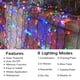 thumbnail image 3 of Guirnalda de luces solares de color morado, 72 pies, 200 LED, 8 modos, luces de cadena para exteriores, luces de hadas solares impermeables para jardín, patio, cerca, vacaciones, fiesta, balcón,, 3 of 5