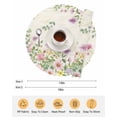 thumbnail image 6 of 13 Inch Round Placemats Set of 6, Pink Purple Flower Non Slip Heat Insulation PP Table Mats, Spring Vintage Country Floral Leaf Plant Washable Place Mats for Kitchen Dining Party Table Decor, 6 of 7