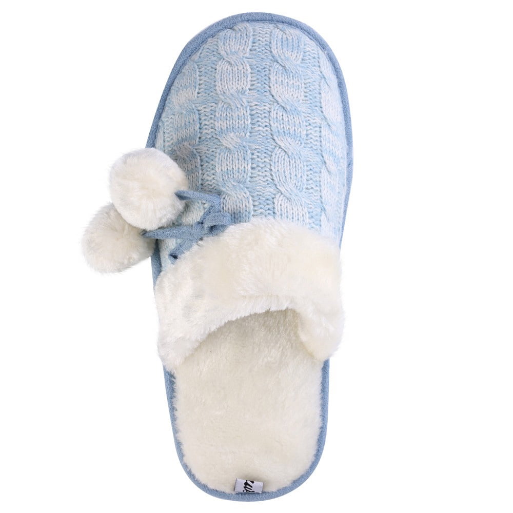 Aerusi Mady Pom Knit Women's Slip-on Indoor Home Slippers