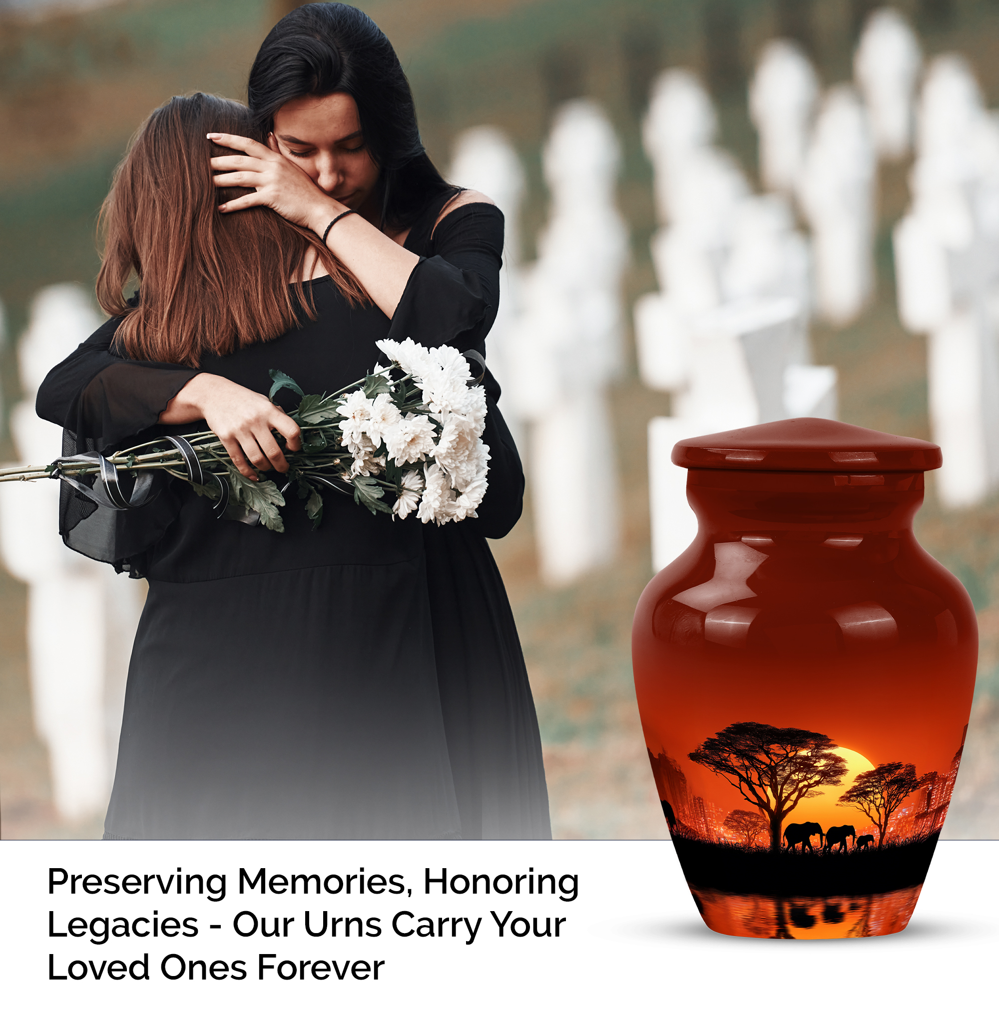 Elephant Decorative Urns For Male & Female Ashes, Funeral Urn For Human Ashes Men & Women, Small Keepsake Cremation Urns For Adult Men (Size-3 Inch 4 Pcs)
