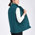 thumbnail image 6 of CUZIBR Women Winter Vest Plus Size Sleeveless Full Zipper Soft Stand Collar Solid Thick Warm Jacket Cozy Lightweight Outdoor Basic Waistcoat Daily Wear,Blue,XXL, 6 of 6