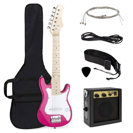 Best Choice Products 30in Kids 6-String Electric Guitar Beginner Starter Kit w/ 5W Amplifier, Strap, Case, Strings, Picks - (Best Small Amplifier For Electric Guitar)