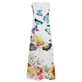 thumbnail image 2 of Summer Savings Clearance! Sleeveless Dress For Women Casual Summer Floral Print Beach Party Maxi Dress Loose Fit Tank Sun Dresses With Pocket, 2 of 5