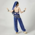 thumbnail image 5 of Eltusu Girls Belly Dance Sets, Sleeveless Elastic Waist Performance Shows Kids Dancewear Sets Blue Size 13-15 T, 5 of 6
