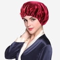 thumbnail image 4 of 2PCS Satin Hair Bonnets Adjustable Satin Cap Day And Night Cap Silk Sleep Bonnet Cap, 4 of 4