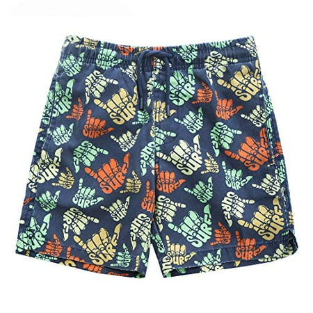 

Little Boys Quick Dry Beach Board Shorts Swim Trunk Swimsuit Beach Shorts With Mesh Lining (Light Blue Sandals 4/5)