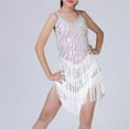 thumbnail image 2 of Odeerbi Vestido de Baile Latino Con Lentejuelas Para Niña Rendimiento En Escena Trajes de Verano Vestido de Algodón Con Flecos Vestido Sin Mangas Con Camisola Traje de Baile Con Borlas, 2 of 4