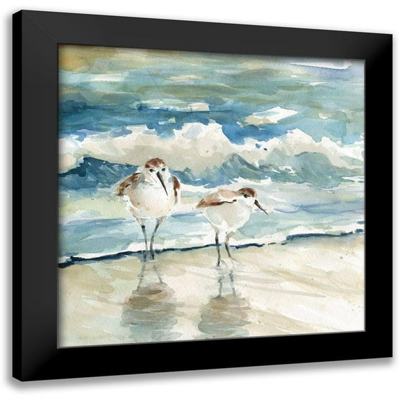 Robinson, Carol 12x12 Black Modern Framed Museum Art Print Titled - Beach Birds