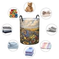 thumbnail image 4 of Balery Vibrant Wildflower Meadow Cesta de ropa redonda con asas, impermeable, independiente, para ropa, juguetes, dormitorio y familia-Small, 4 of 6