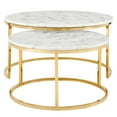 thumbnail image 2 of Modway Ravenna Artificial Marble Nesting Coffee Table in Gold White, 2 of 7