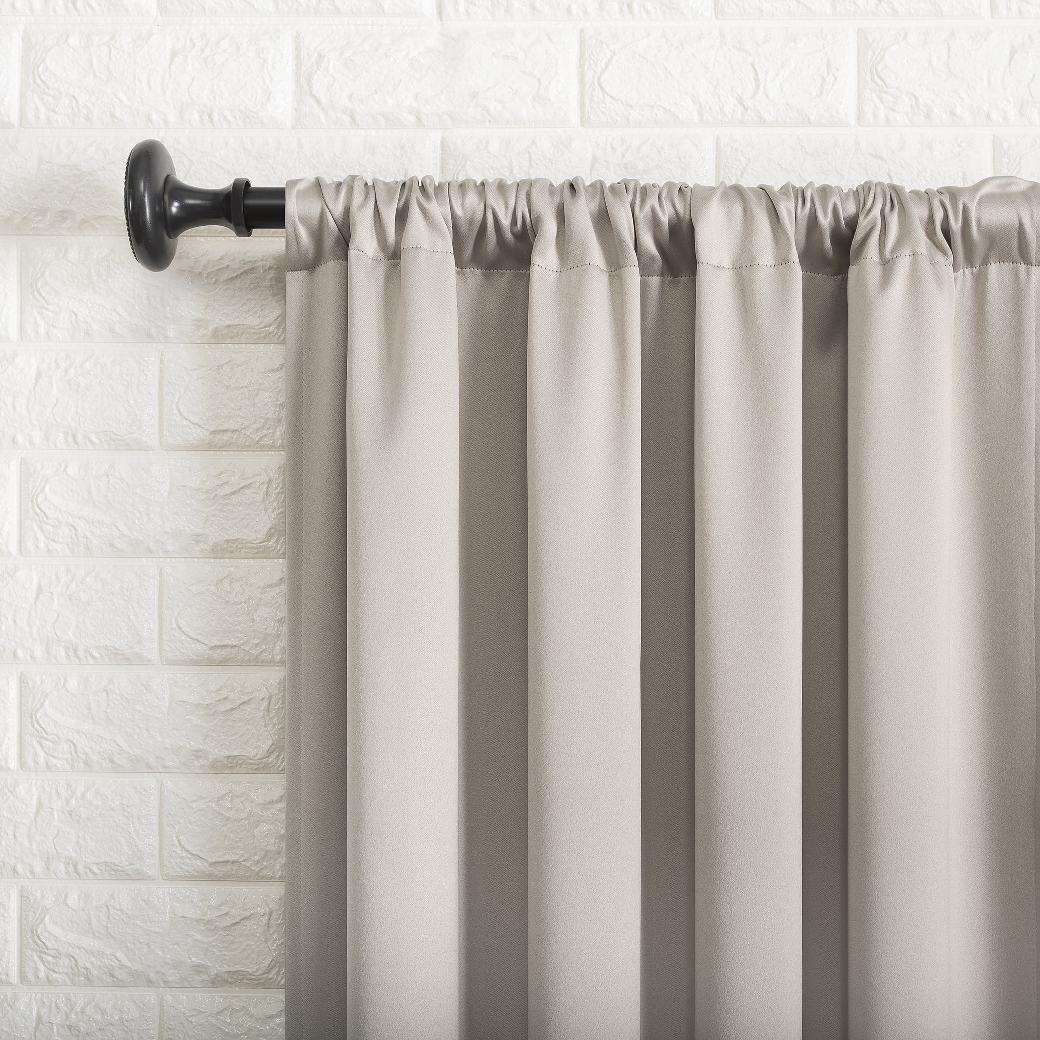 Sun Zero Avery 100% Blackout Rod Pocket Single Curtain Panel, Beige, 40"W x 84"L