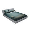 thumbnail image 2 of Ambesonne Fall Fitted Sheet & Pillow Sham Set, Mysterious Park Horror, Queen, Blue Cream, 2 of 2