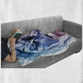 thumbnail image 6 of Abstract Soft Flannel Fleece Throw Blanket, Surreal Artwork Colorful Smoke Flow Swirl Contemporary Print, Cozy Plush for Indoor and Outdoor Use, 50" x 70", Fuchsia Blue, by Ambesonne, 6 of 6