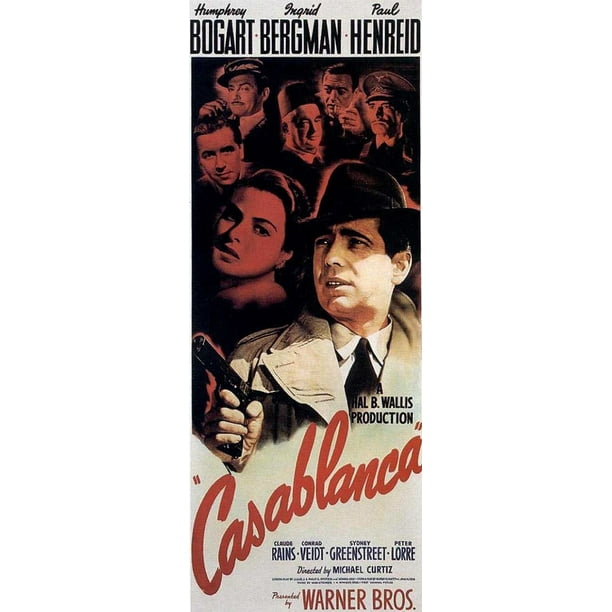 Casablanca 1942 14x36 Movie Poster Walmart Com Walmart Com