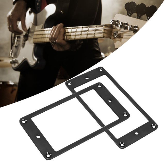 2Pcs Electric Guitar Pickup Electric Guitar Pickup Frame Flat Bottom Mounting Rings Set with Screws Pickups Cover Frame Replacement for Electric Guitars