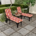 thumbnail image 2 of Jordan Manufacturing 72" x 22" Avianna Saxony Red Floral Rectangular Outdoor Chaise Lounge Cushion with Ties and Hanger Loop, 2 of 14
