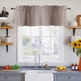 thumbnail image 4 of 2 Panels Brown Ombre Valance for Windows, Farmhouse Brown Gradient Modern Art Light Filtering Kitchen Curtains, Rod Pocket Window Treatment Curtain Valances for Living Room Bedroom, 42"x12", 4 of 9