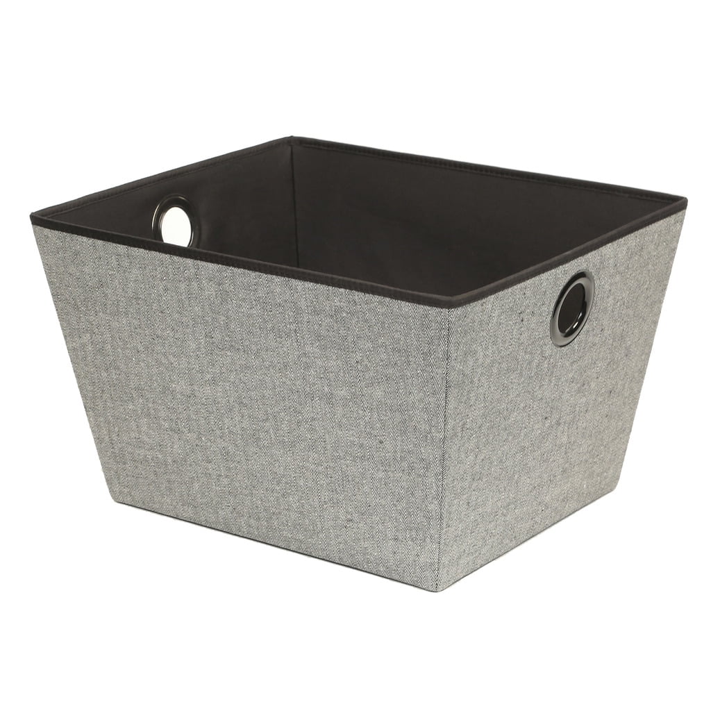 Large Multipurpose Storage Bin, Arrow Weave Canvas, With Eyelet