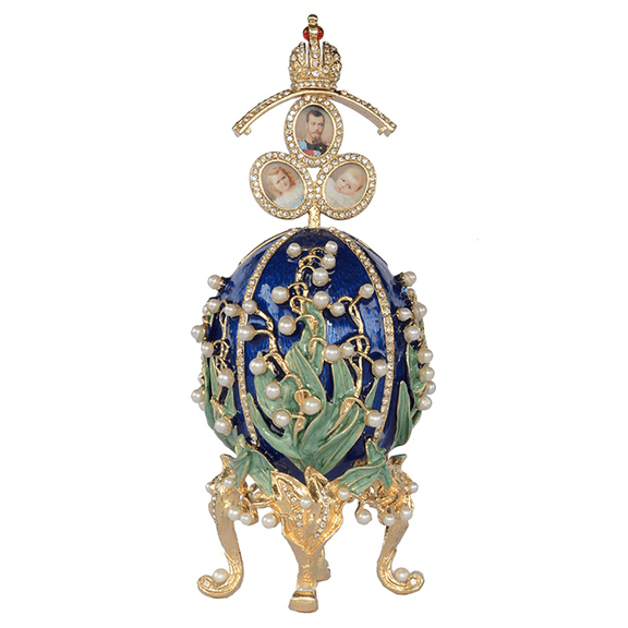 Faberge Egg Lilies of the Valley w Portraits Easter Gift photo frame