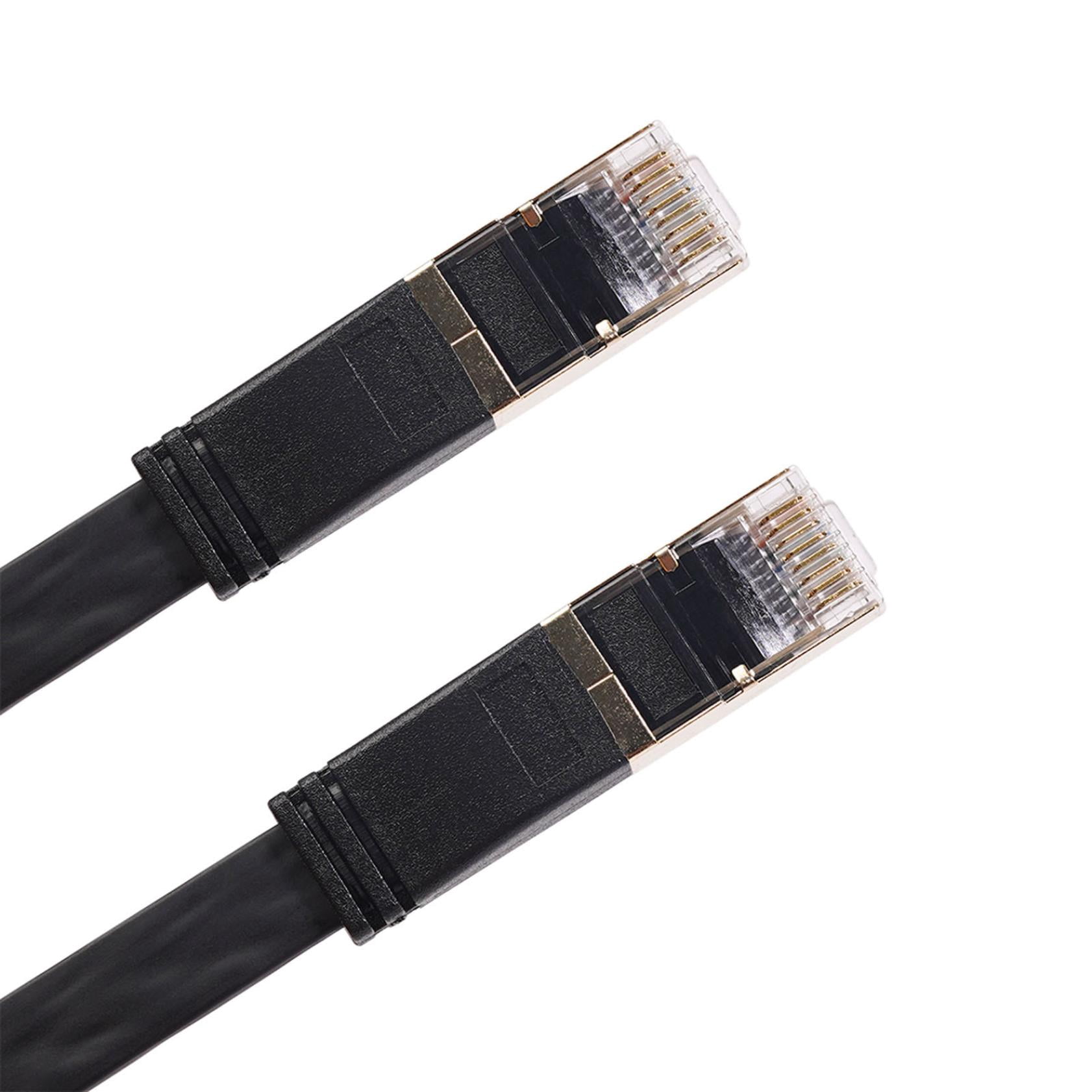 Cat 8 Ethernet Cable 65Ft,High Speed 40Gbps 2000Mhz Flat Internet Network Patch Cord,RJ45 Shielded Outdoor&Indoor LAN Cable,Compatible with Etwork Adapters, Hubs, Routers,Cable Modems,PS3,X-box