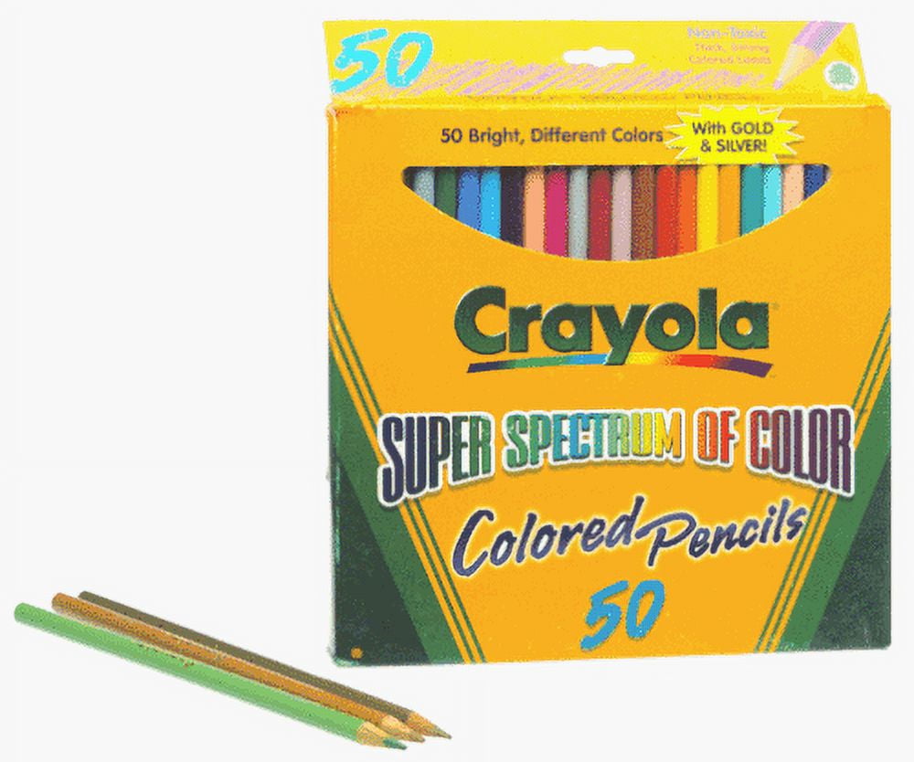 Crayola Colored Pencils, 50 Count, Vibrant Colors, Pre-sharpened, Art  Tools, gre