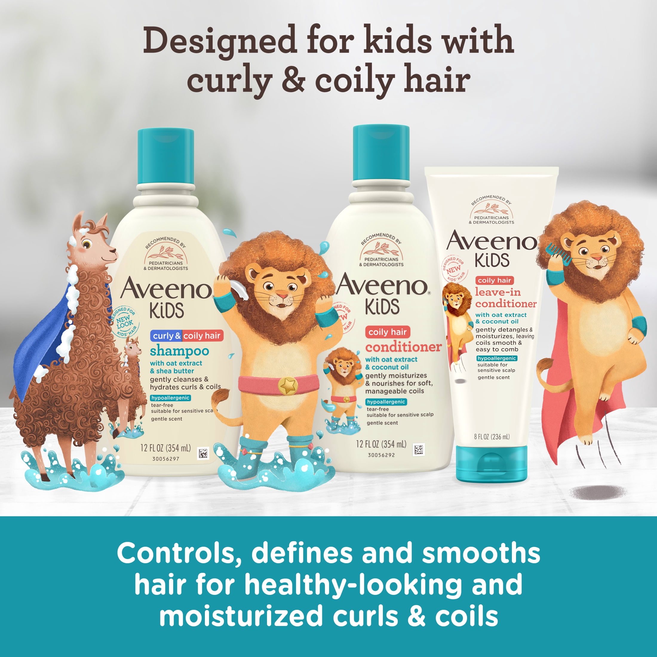 Aveeno Kids Coily Hair Conditioner, Hypoallergenic, 12 fl. oz