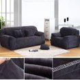 thumbnail image 3 of JIAN YA NA Thick Velvet Sofa Covers Stretch Couch Covers for 1/2/3/4 Seater Cushion Soft Sofa Cover Protector(Dark Gray,3-Seater Sofa), 3 of 7