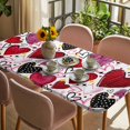 thumbnail image 3 of Romantic Love Table Cloths for 6 Foot Rectangle Tables, Valentine's Day Cartoon Stars Heart Pink Red Patio Waterproof Elastic Fitted Tablecloths, Washable Rectangular Table Cover for Camping, 3 of 8