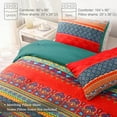 thumbnail image 4 of Exclusivo Mezcla 3-Piece Bohomian King Size Comforter Set, Microfiber Bedding Down Alternative Comforter for All Seasons with 2 Pillow Shams, Boho Blue, 4 of 7