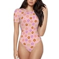 thumbnail image 2 of Fotbe Donuts Women's Crew Neck Short Sleeves Bodysuit Tops Round Neck Slim Sleeveless Soft Comfortable Basic-XX-Large, 2 of 7