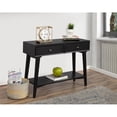 thumbnail image 2 of Alpine Furniture Flynn Wood Console Table with 2 Drawers in Black, 2 of 7